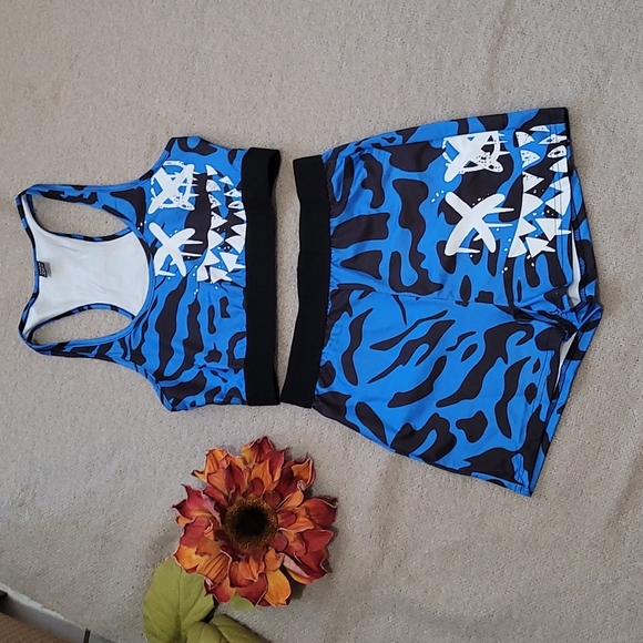 SHEIN Pants - Tank top  & Bike Short, Cartoon Graphic Crop.